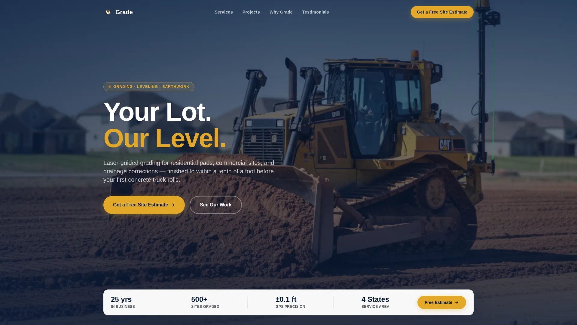 Specialist Demolition & Site Work Professional Website Template
