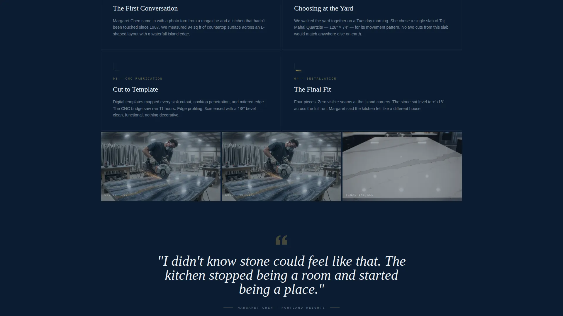Granite Designer Landing Page Template for Fabricators