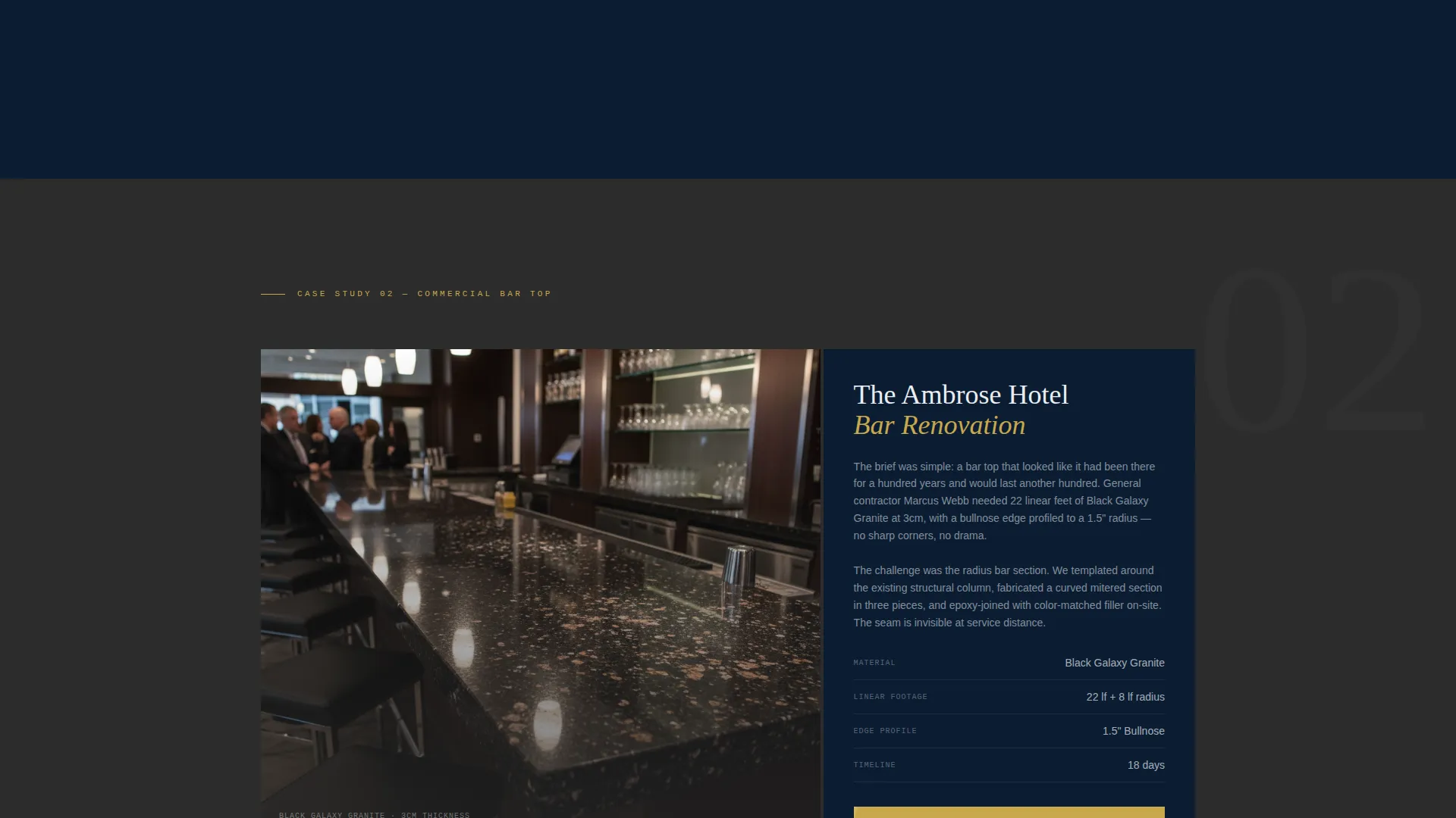 Granite Designer Landing Page Template for Fabricators