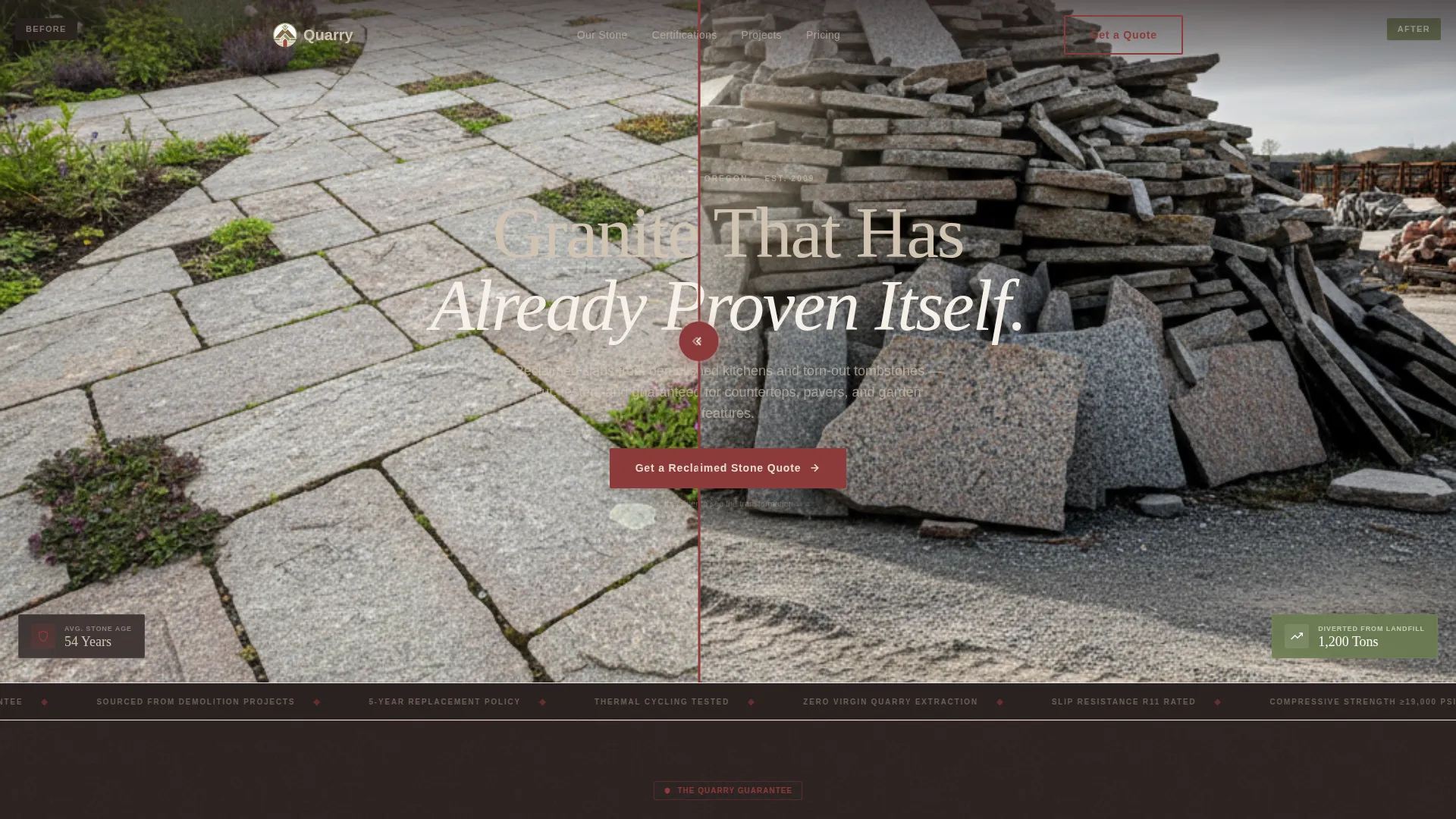 Reclaimed Granite Recycler Landing Page Template