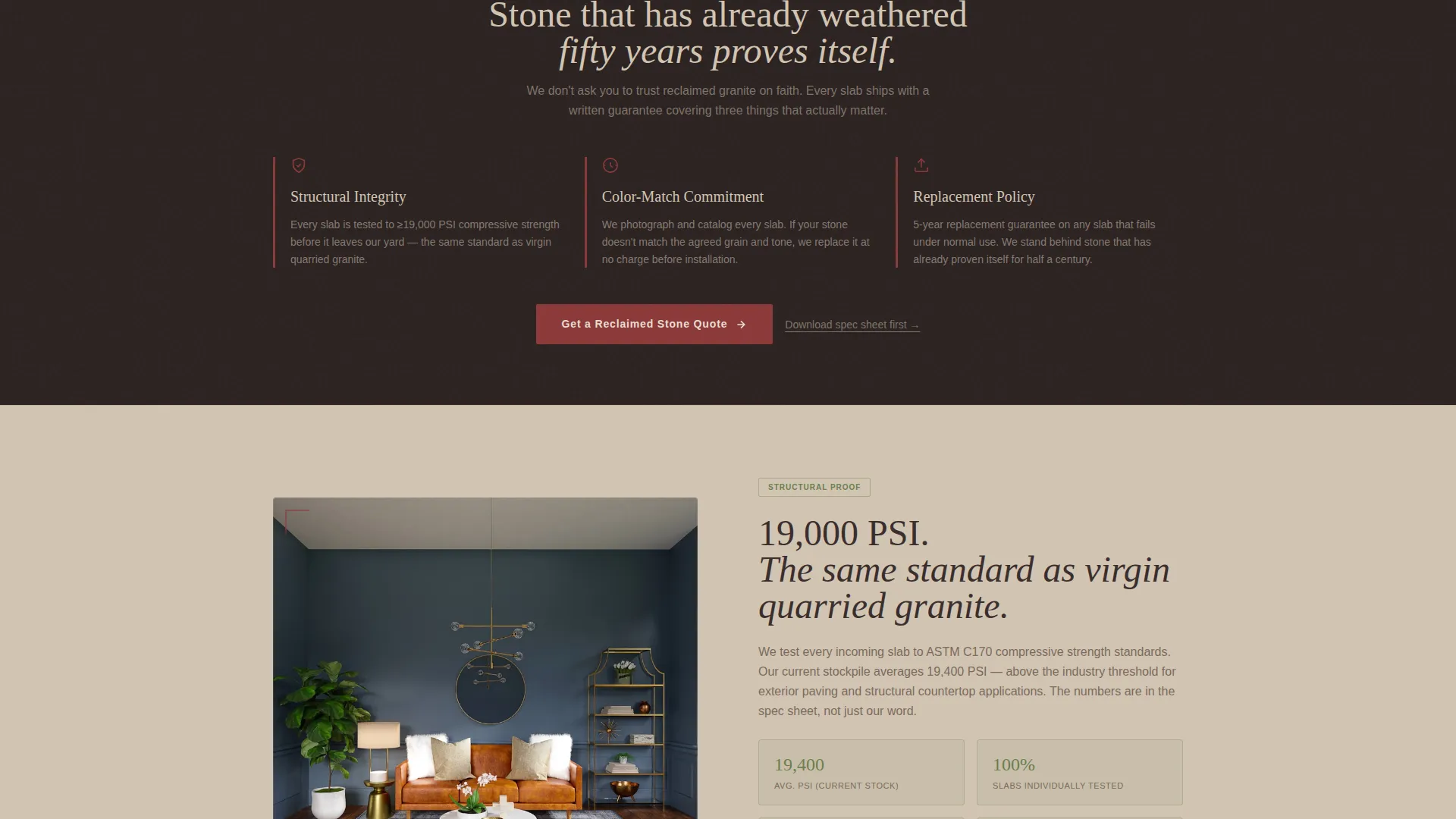 Reclaimed Granite Recycler Landing Page Template
