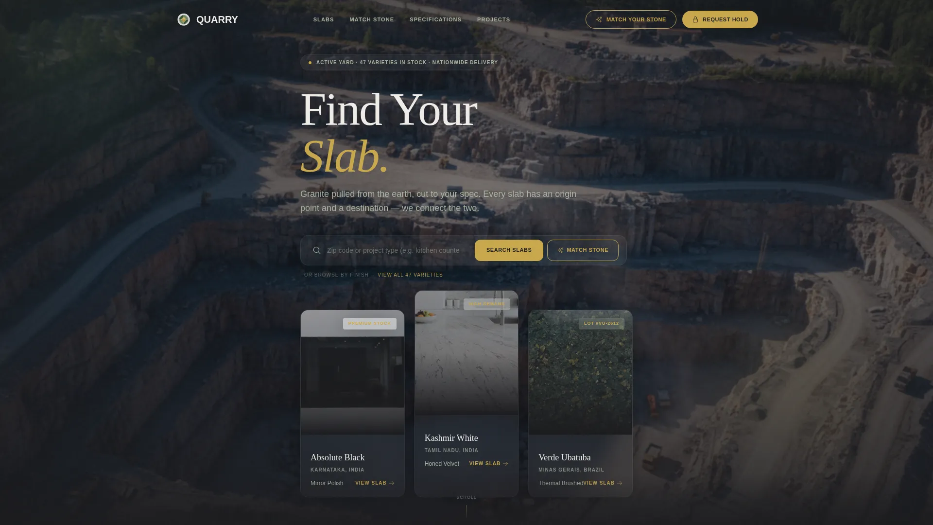 Granite Supplier Gallery & Detail Landing Page Template