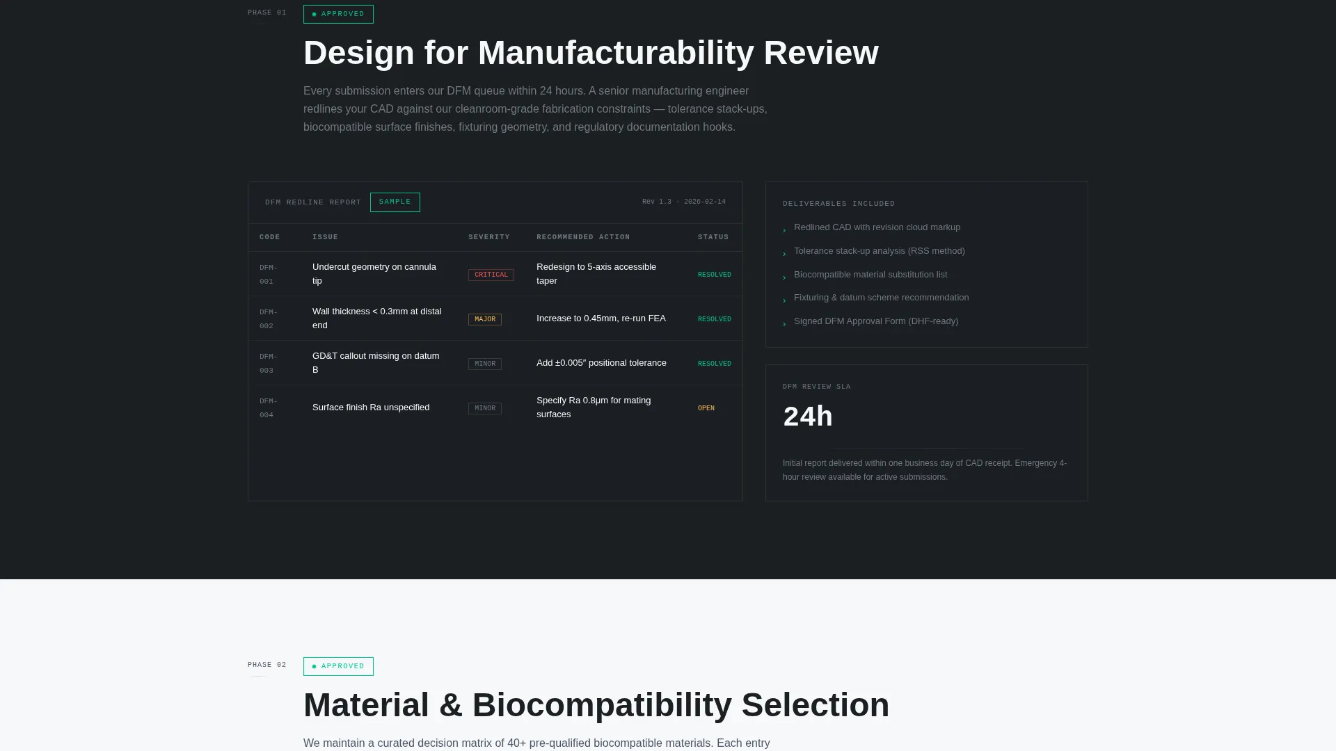 Medical Device Manufacturing Booking Website Template