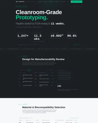 Medical Device Manufacturing Booking Website Template