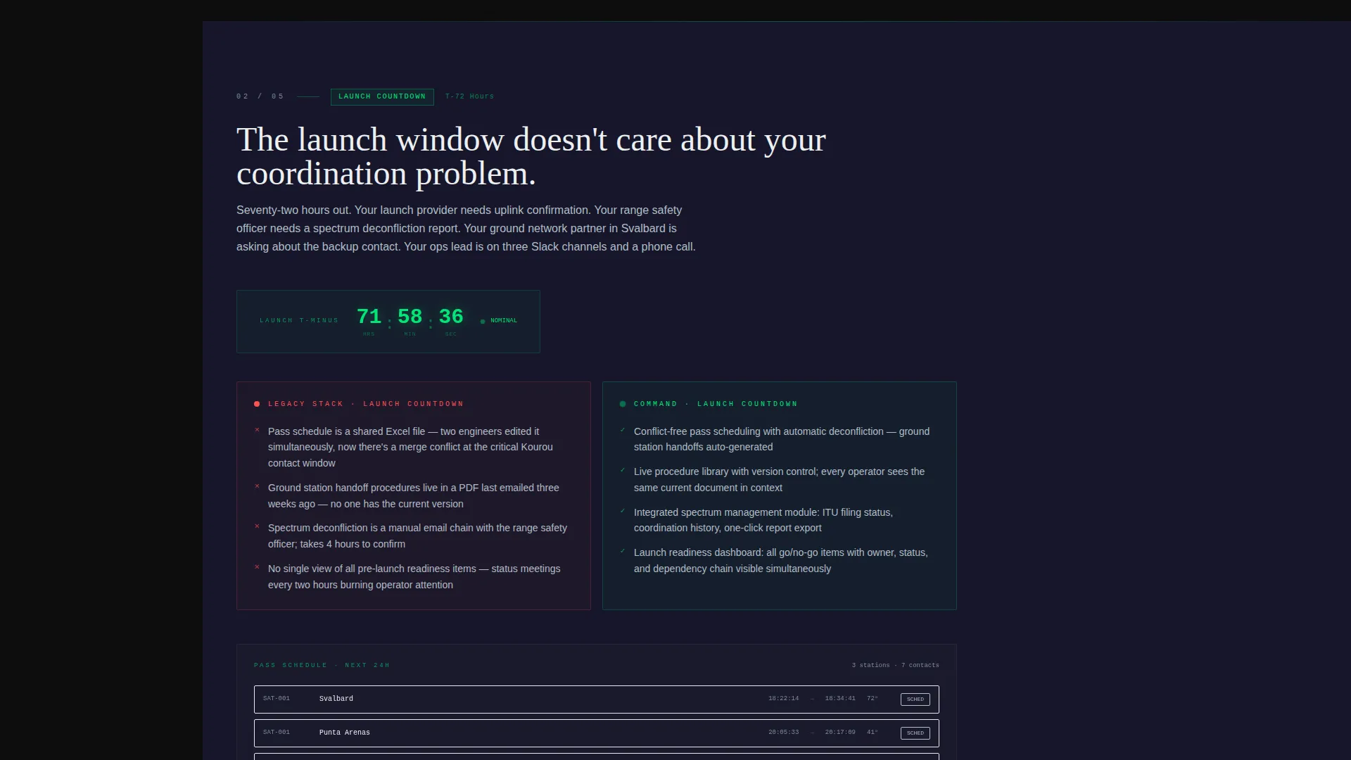 Mission Control Software Landing Page Template