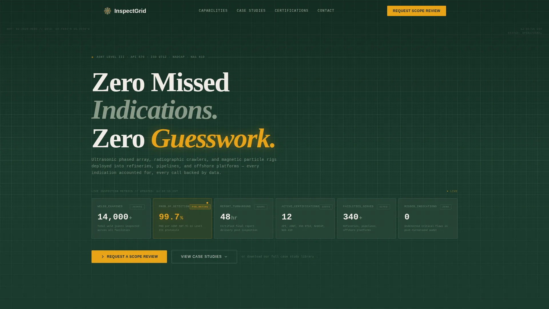 NDT Service Provider Landing Page Template