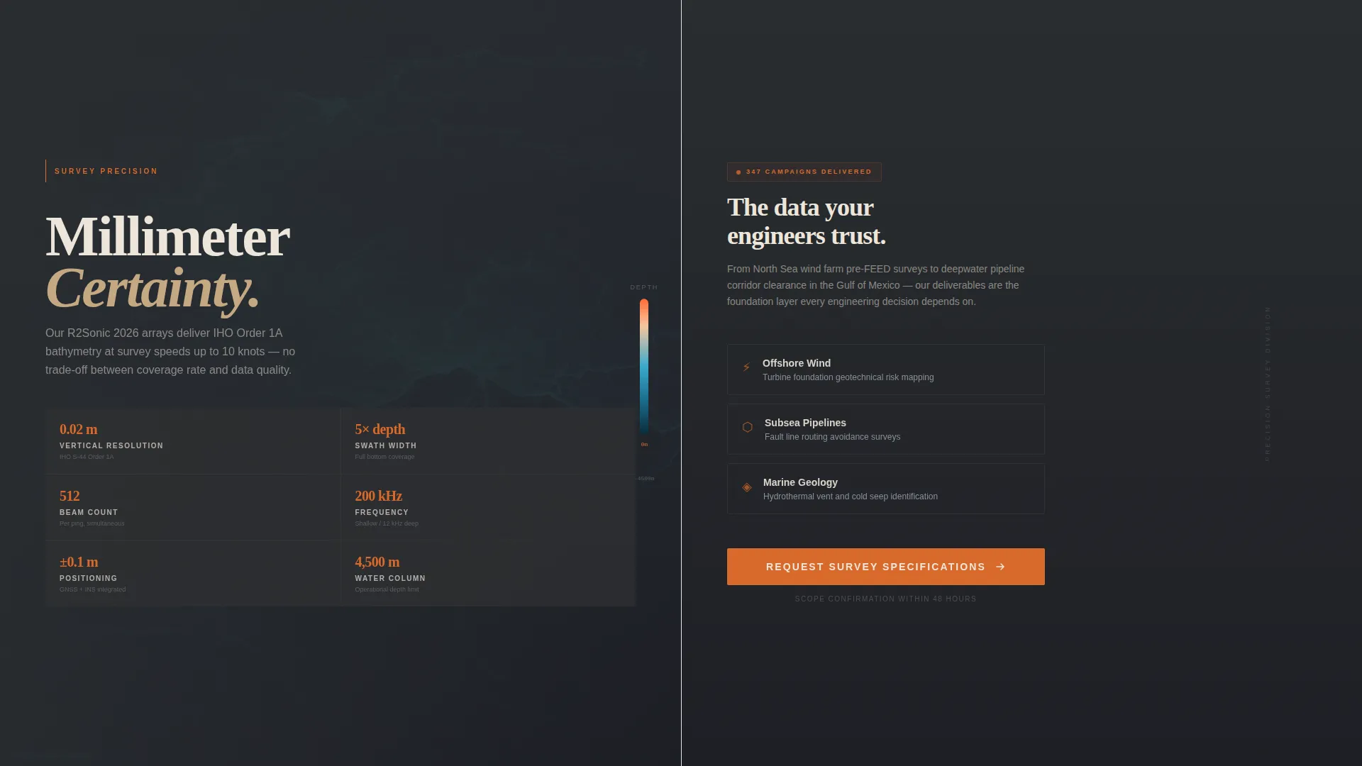 Ocean Floor Mapping & Hydrographic Survey Website Template