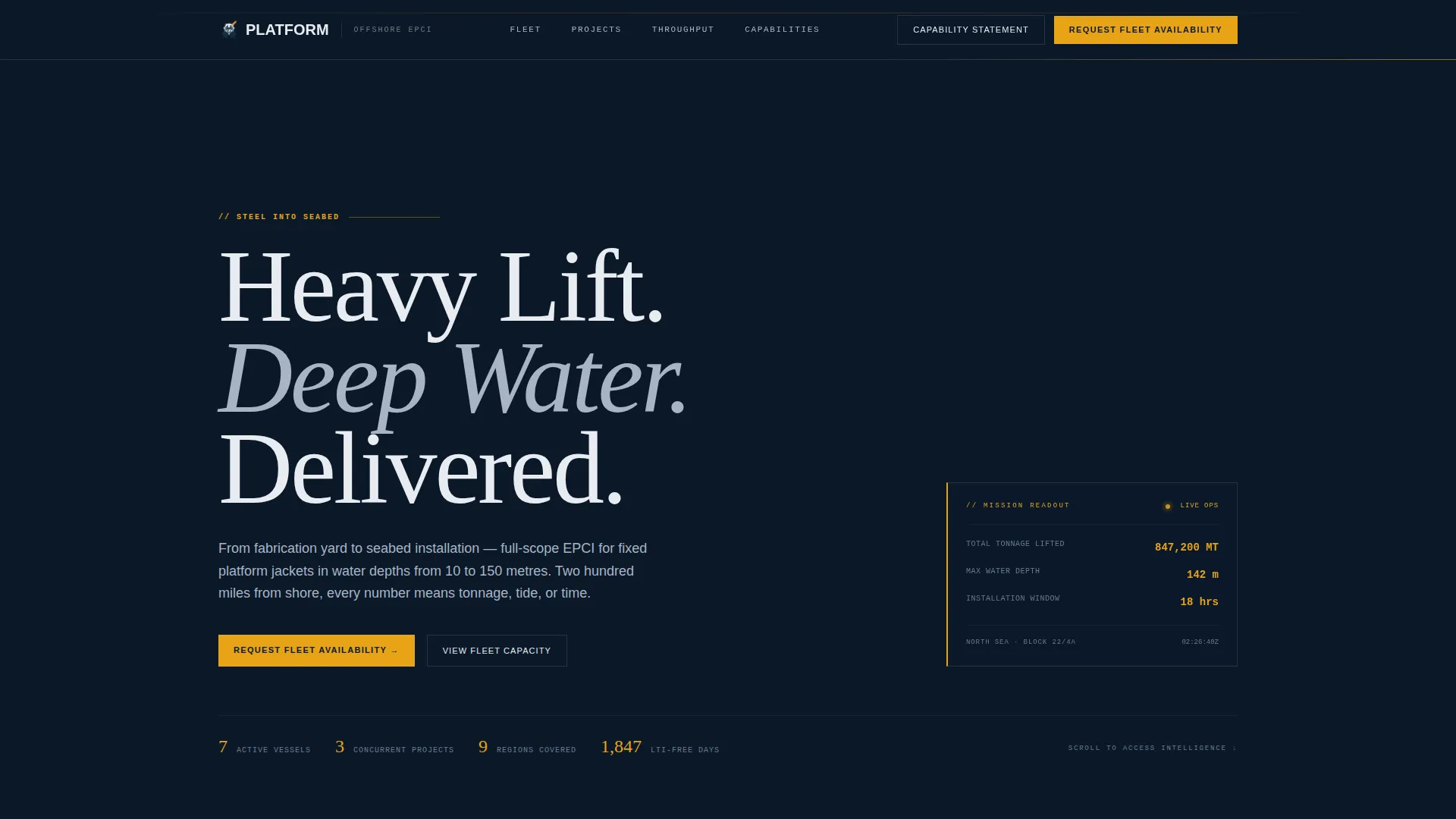 Offshore Platform Construction Company Website Template