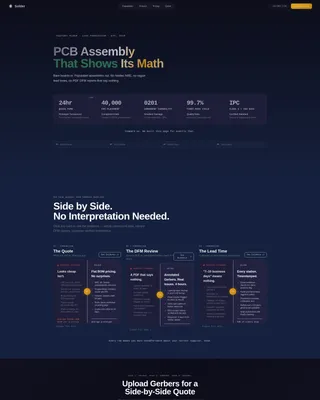 Assembly Landing Page Template, Card Grid & Comparison