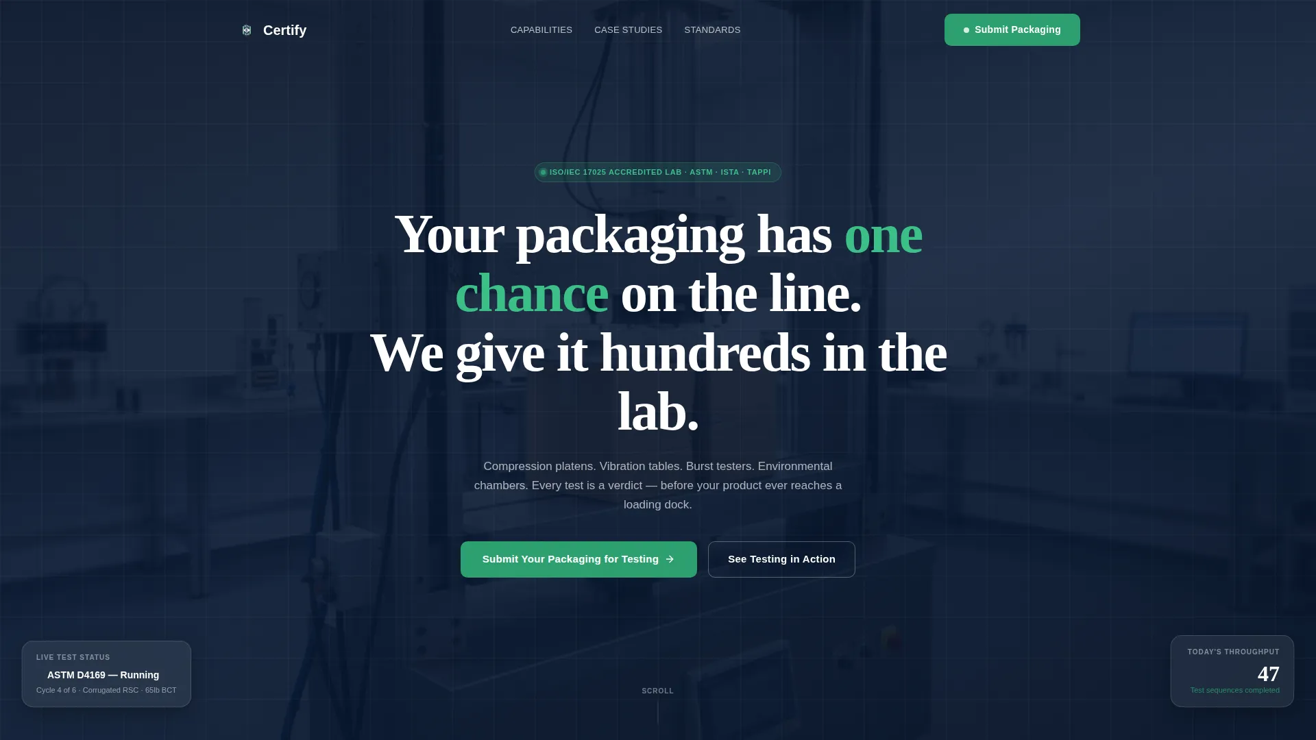 Packaging Manufacturing Advanced Pricing Website Template