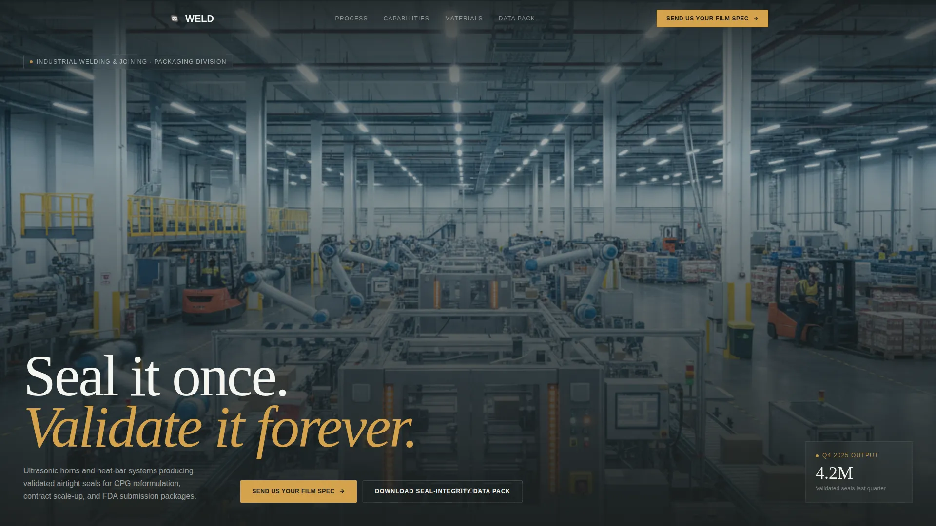 Packaging Manufacturing Specialist Professional Website Template