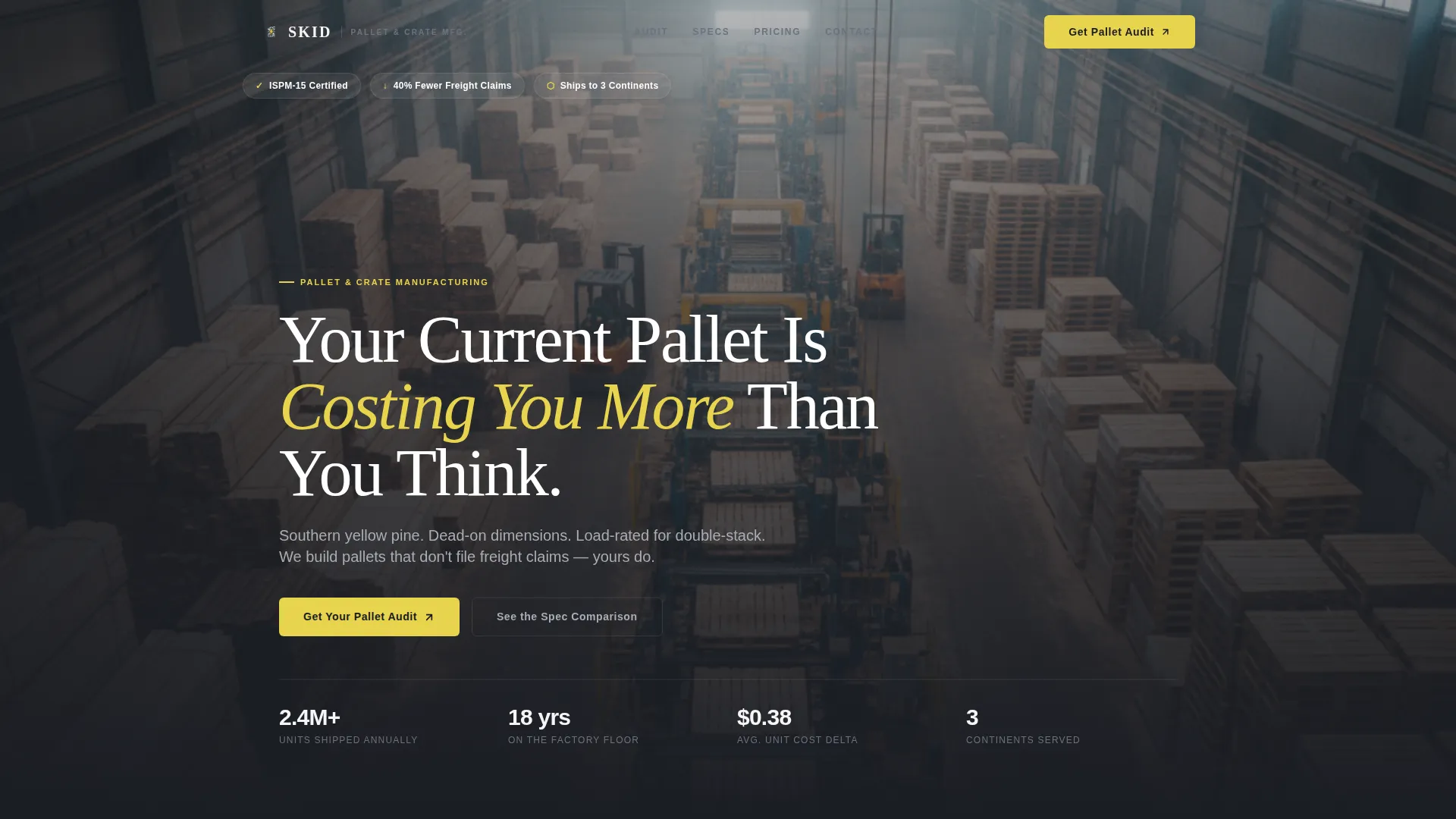 Wood & Furniture Manufacturing Specialist Pricing Website Template