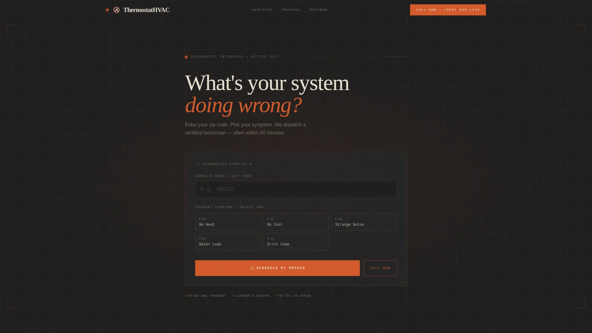 HVAC Repair Booking Landing Page Template