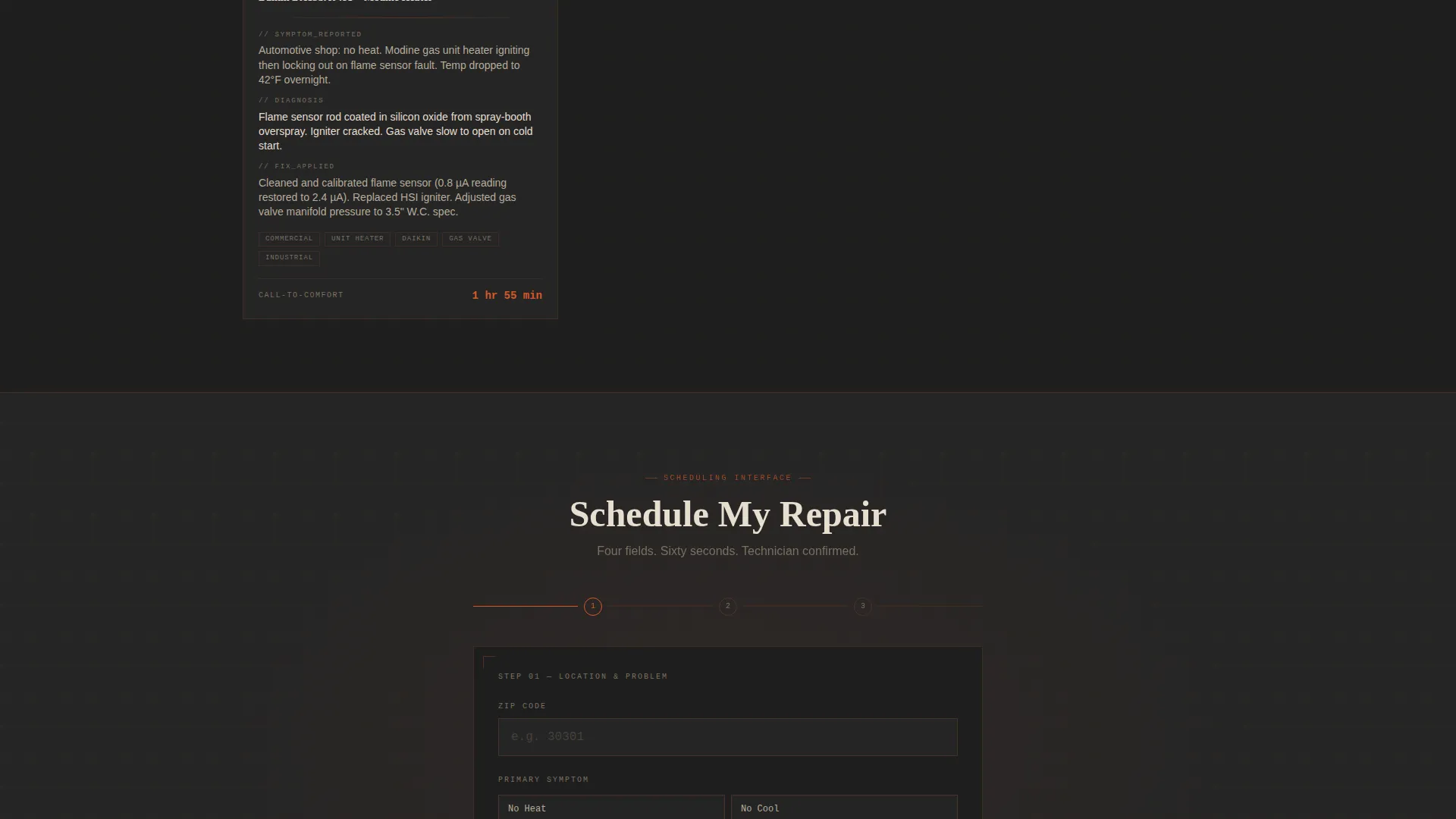 HVAC Repair Booking Landing Page Template