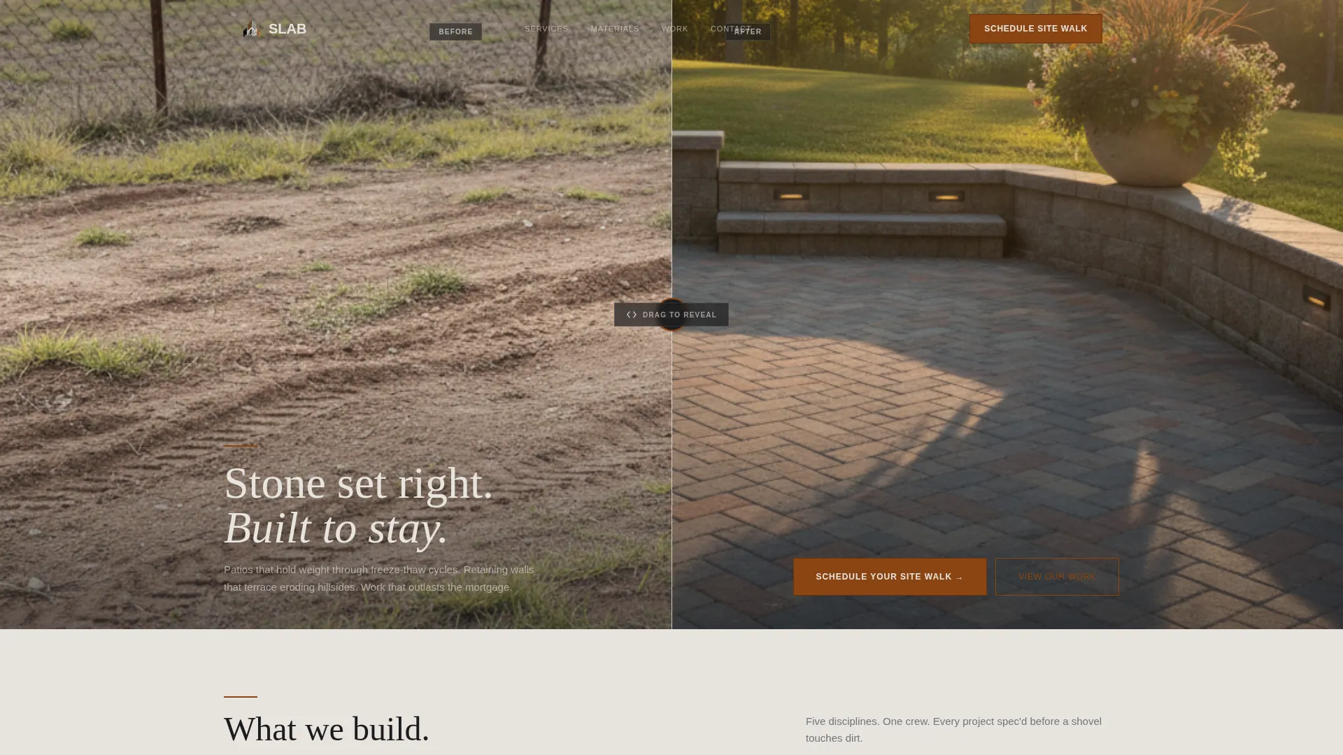 Hardscaping & Patio Contractor Landing Page Template