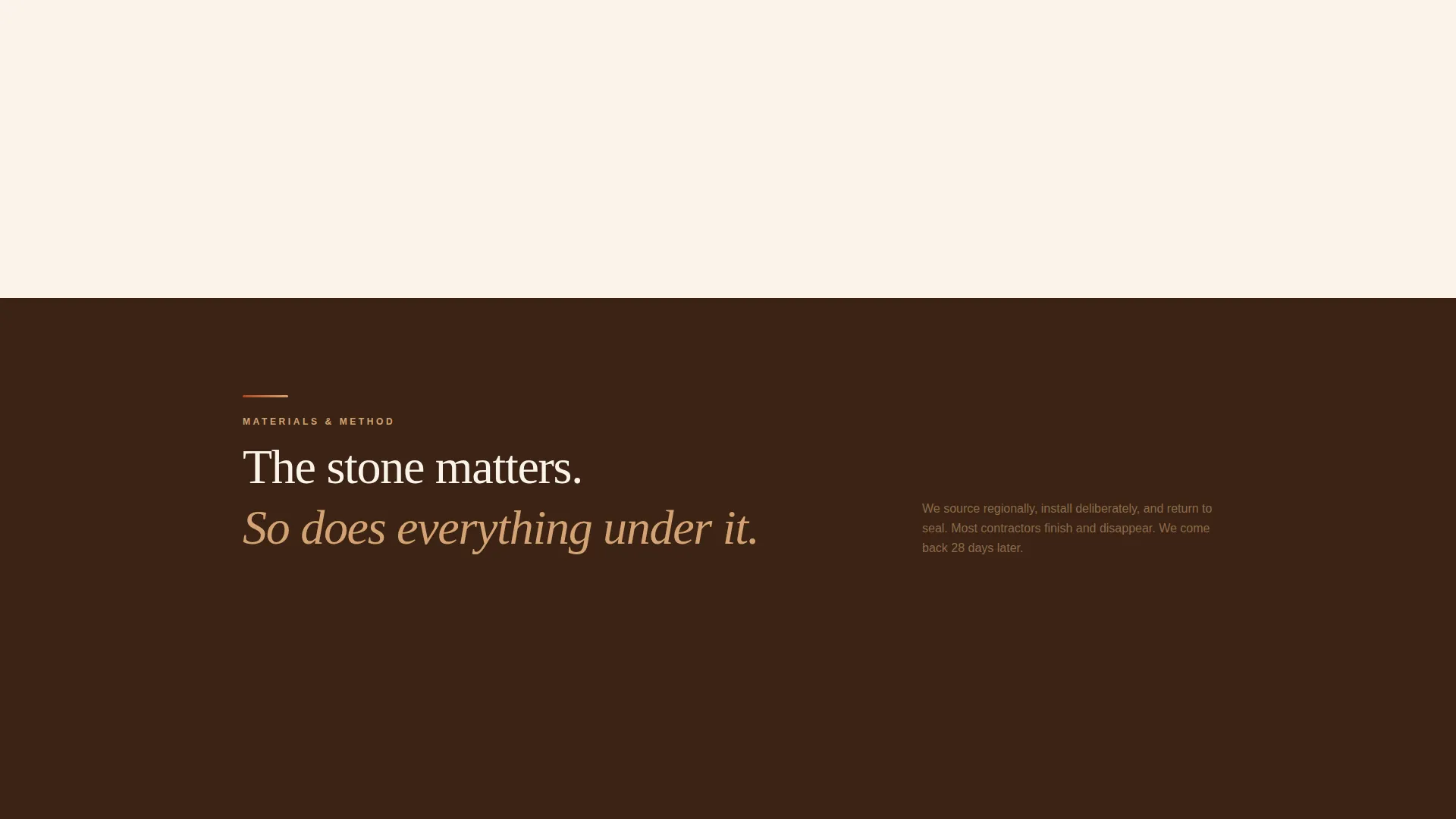 Hardscaping Gallery & Booking Landing Page Template