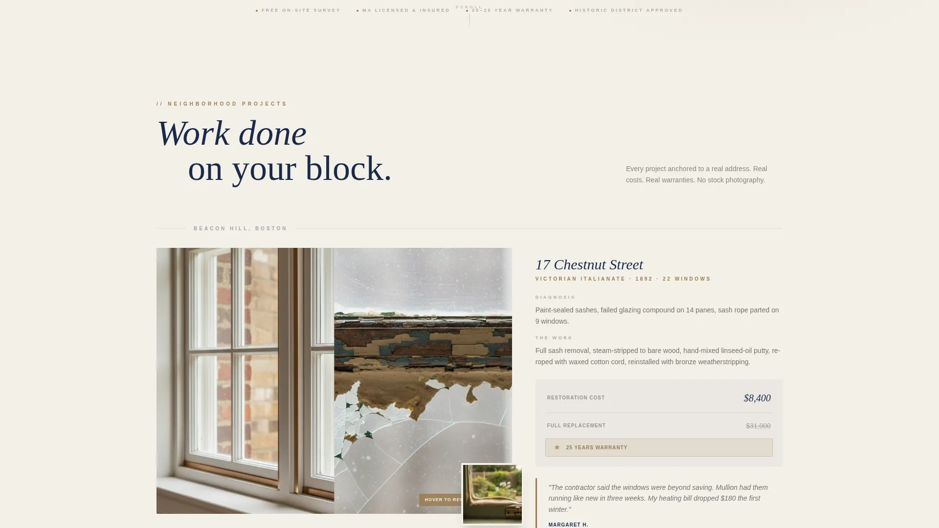 Historic Window Restoration Landing Page Template
