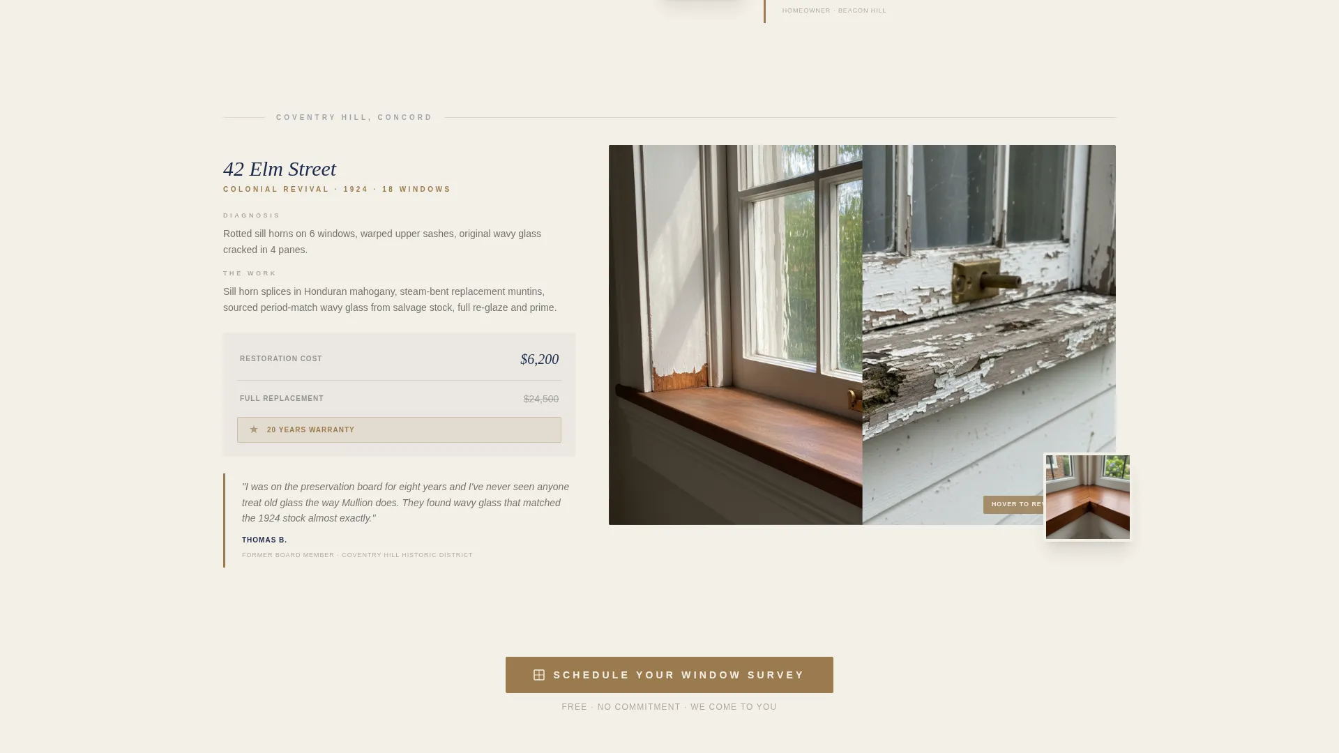 Historic Window Restoration Landing Page Template