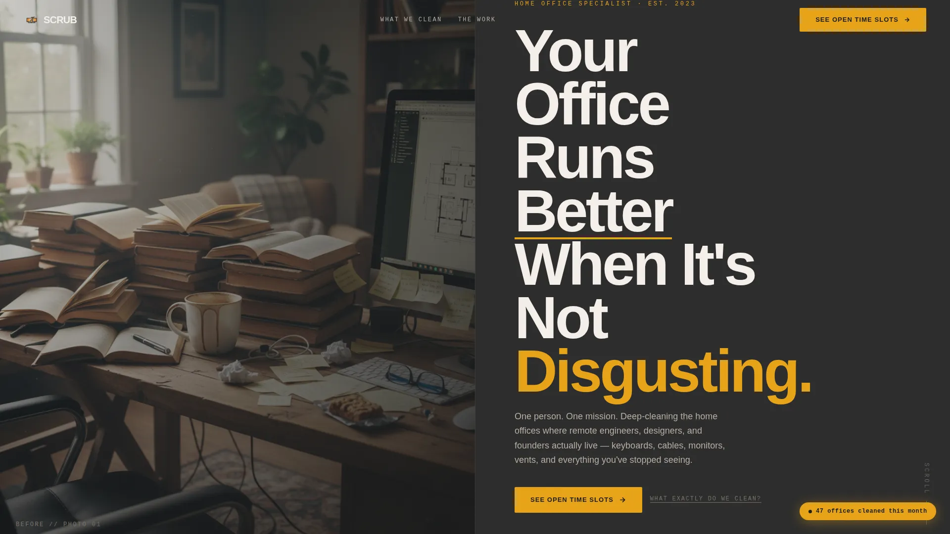 Home Office Cleaning Specialist Landing Page Template