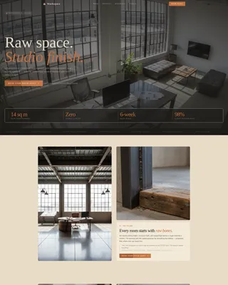 Industrial Home Office Interior Designer Landing Page