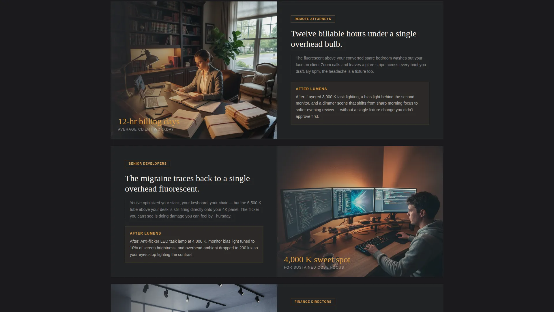 Home Office Lighting Consultant Landing Page