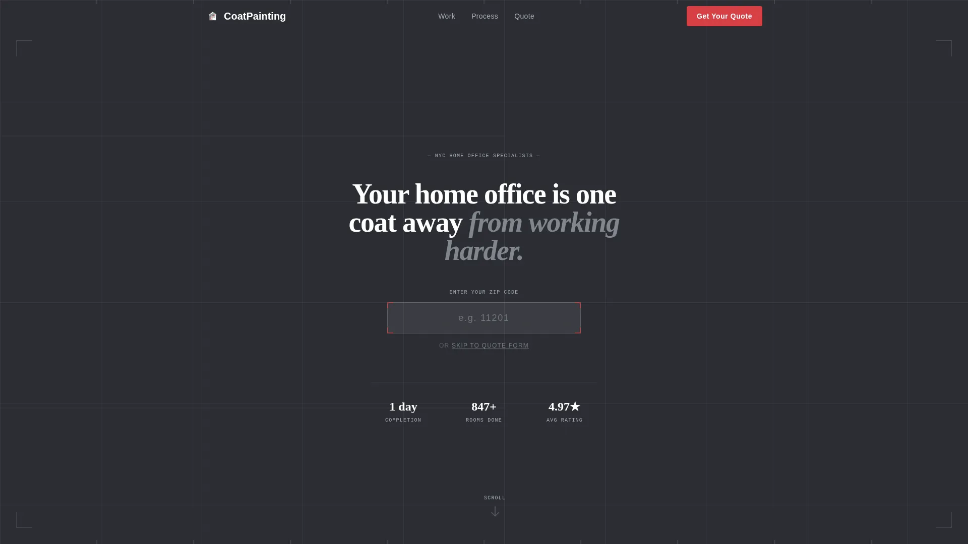 Home Office Painting Service Landing Page Template