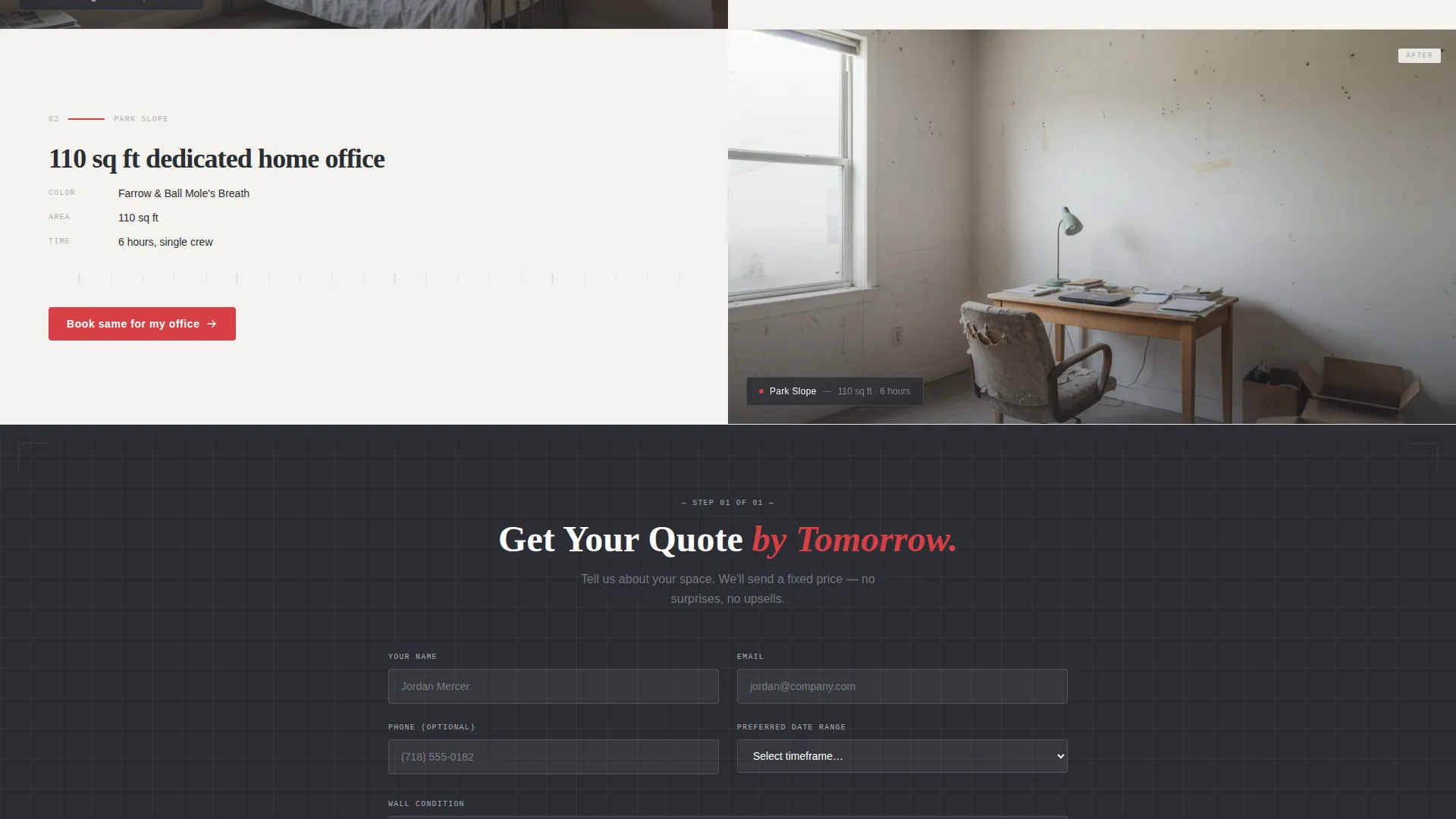 Home Office Painting Service Landing Page Template