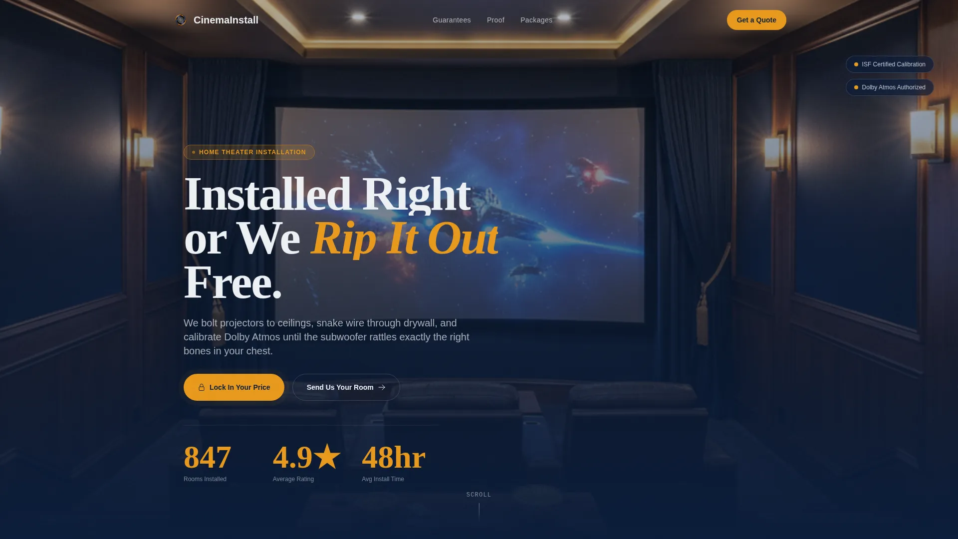 Home Theater Installation Landing Page Template