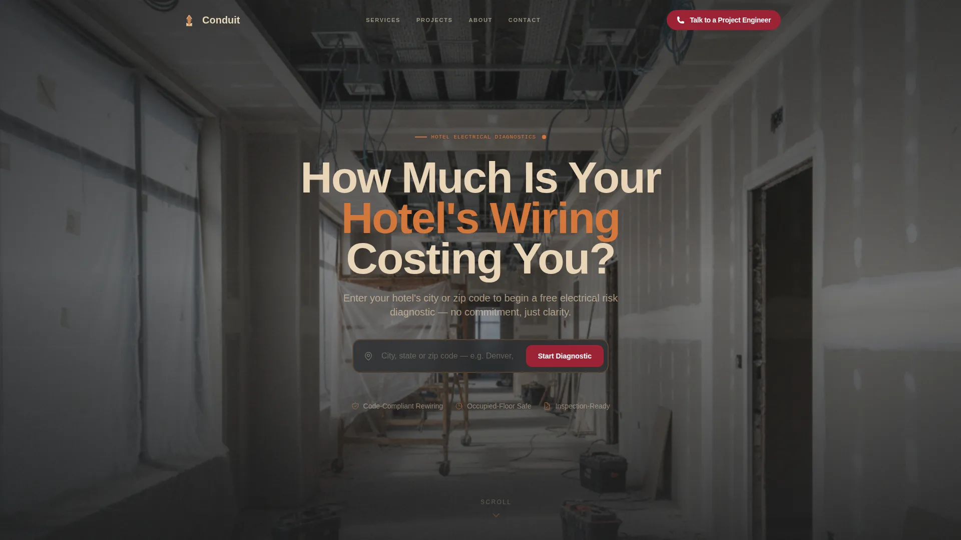 Hotel Electrical Contractor Landing Page Template