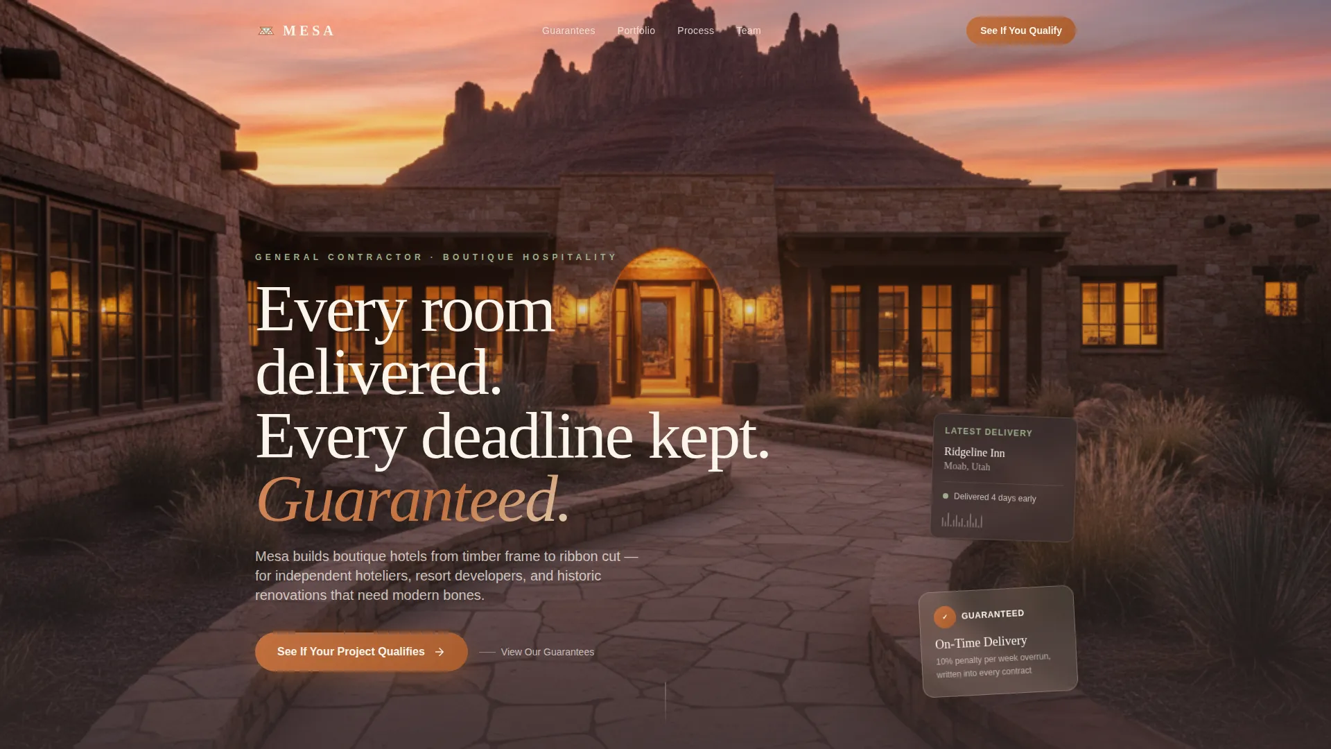 Hotel General Contractor Landing Page Template
