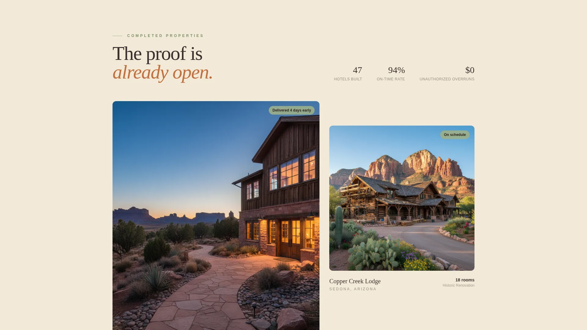 Hotel General Contractor Landing Page Template