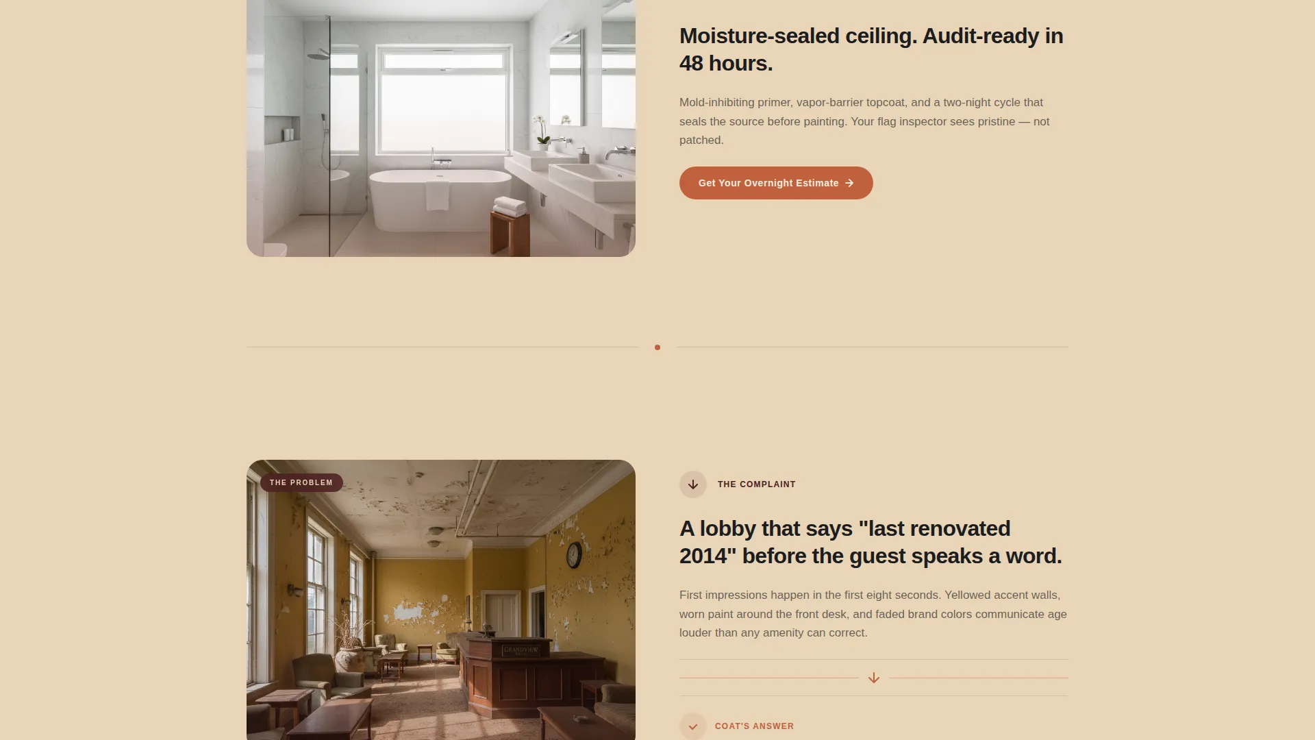 Overnight Hotel Painting Contractor Landing Page Template