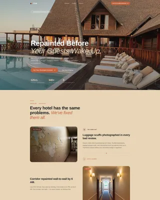 Overnight Hotel Painting Contractor Landing Page Template