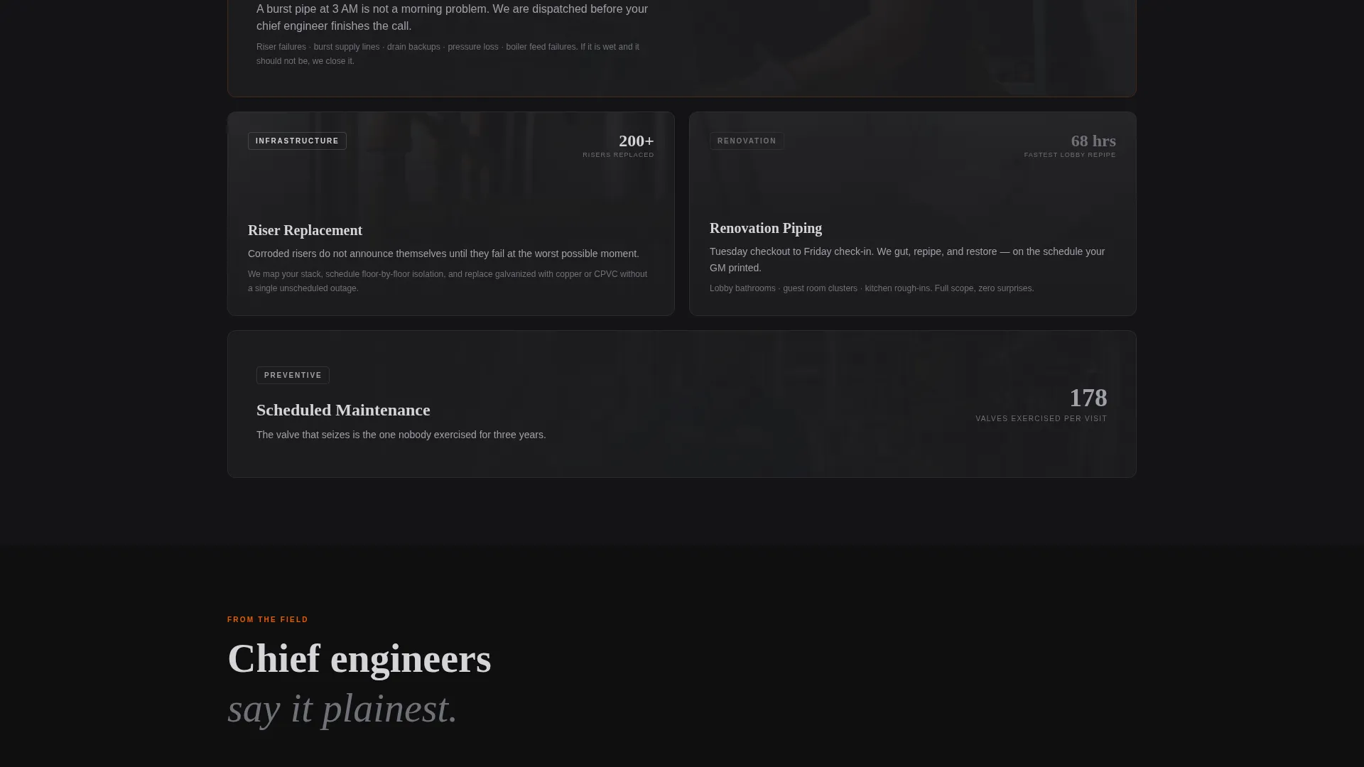 Hotel Plumbing Contractor Landing Page Template