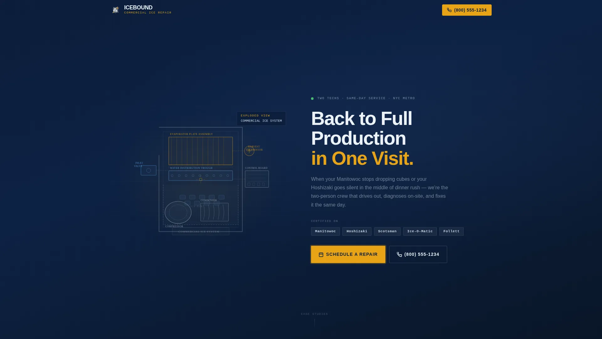 Commercial Ice Maker Repair Landing Page Template