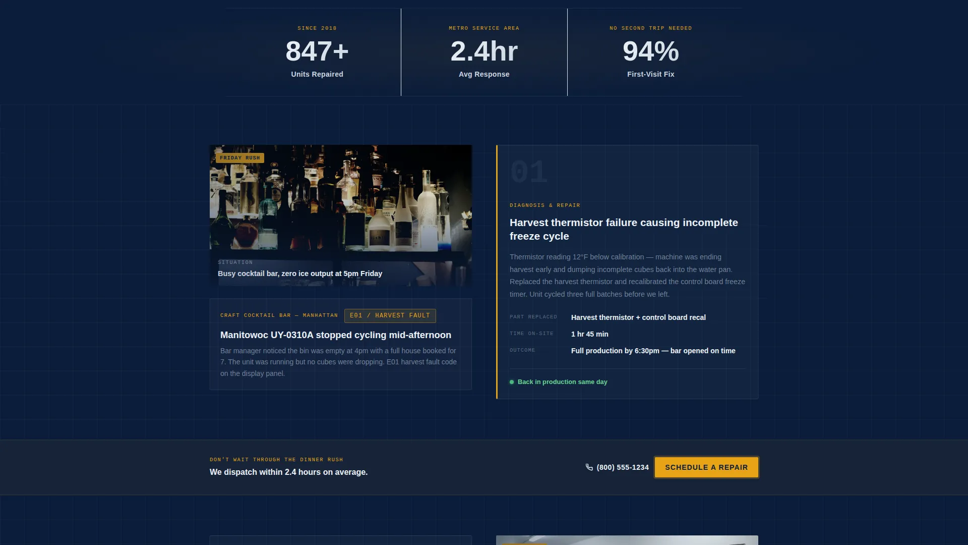 Commercial Ice Maker Repair Landing Page Template