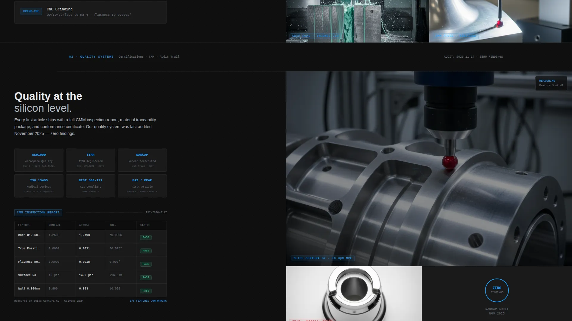 Precision Manufacturing Landing Page Template