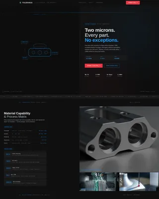Precision Manufacturing Landing Page Template