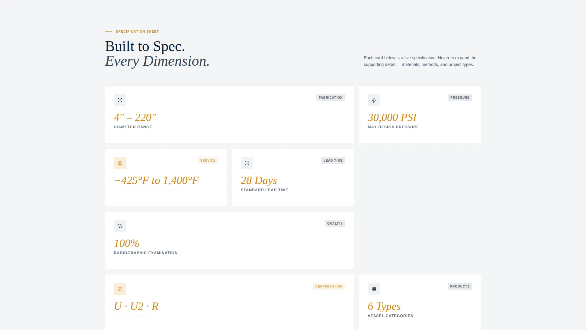 Pressure Vessel Manufacturer Landing Page Template