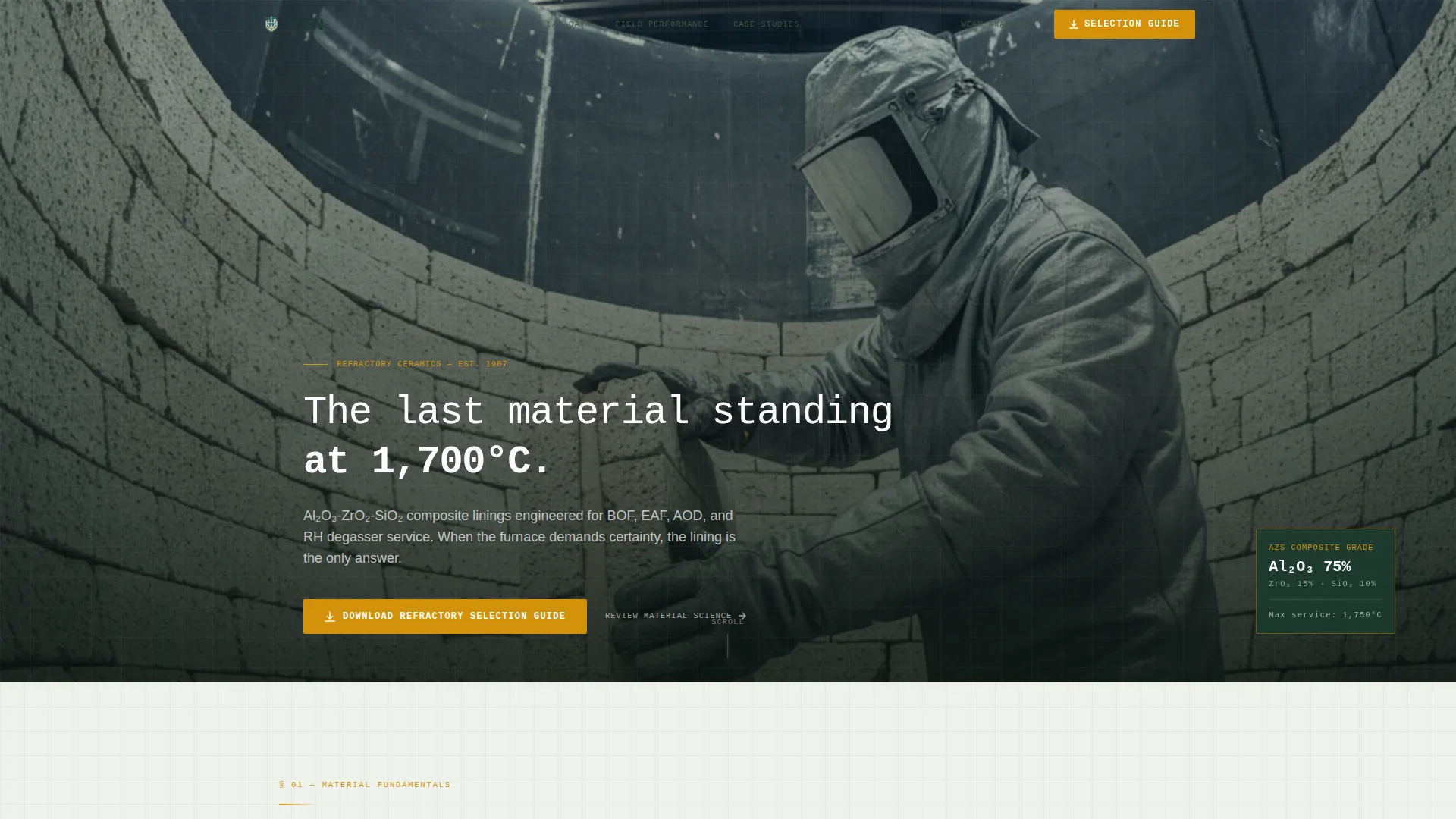 Refractory Ceramics Manufacturer Landing Page Template