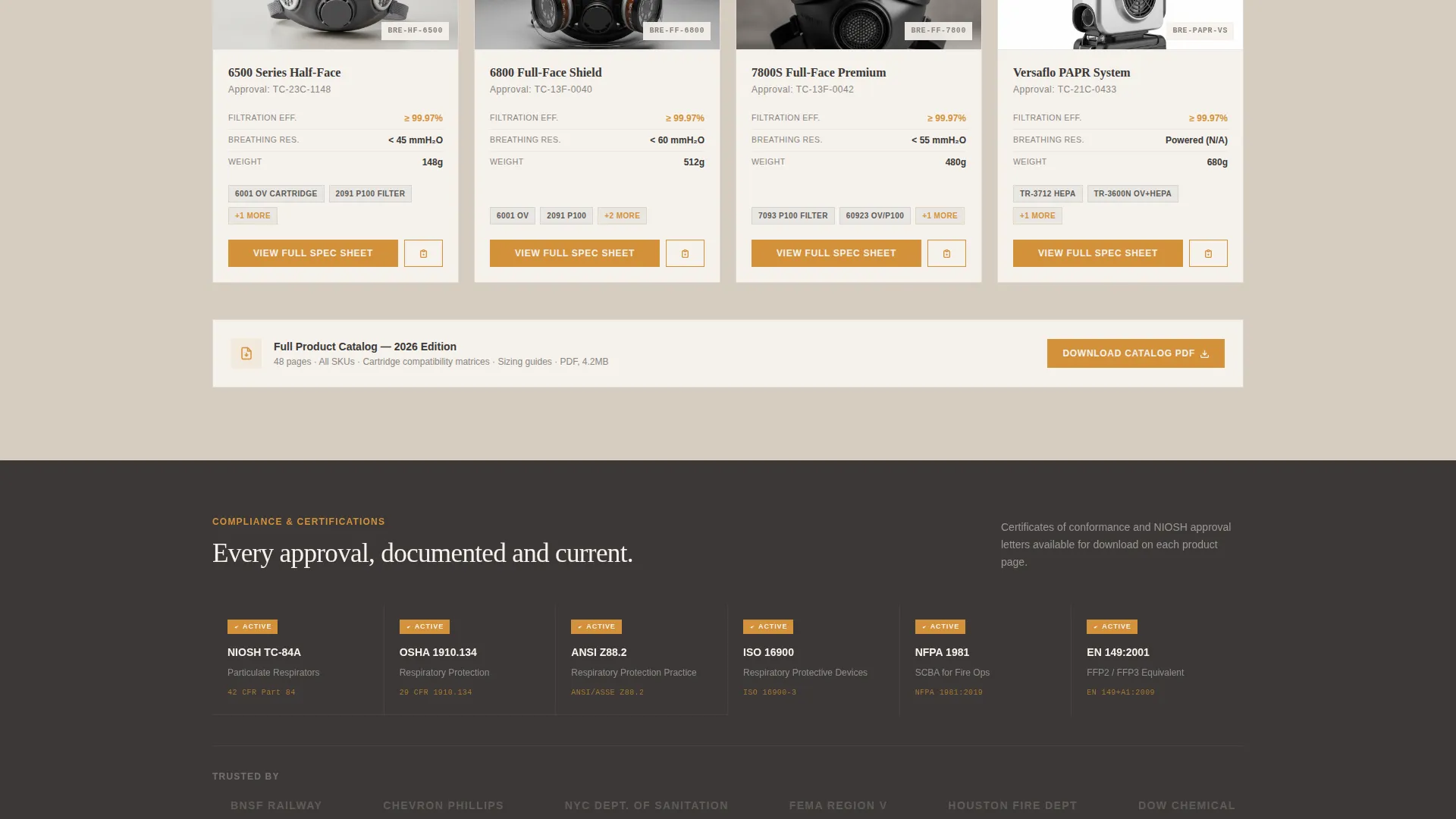 Respirator Manufacturer Landing Page Template