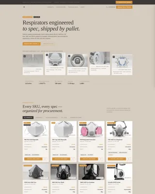 Respirator Manufacturer Landing Page Template