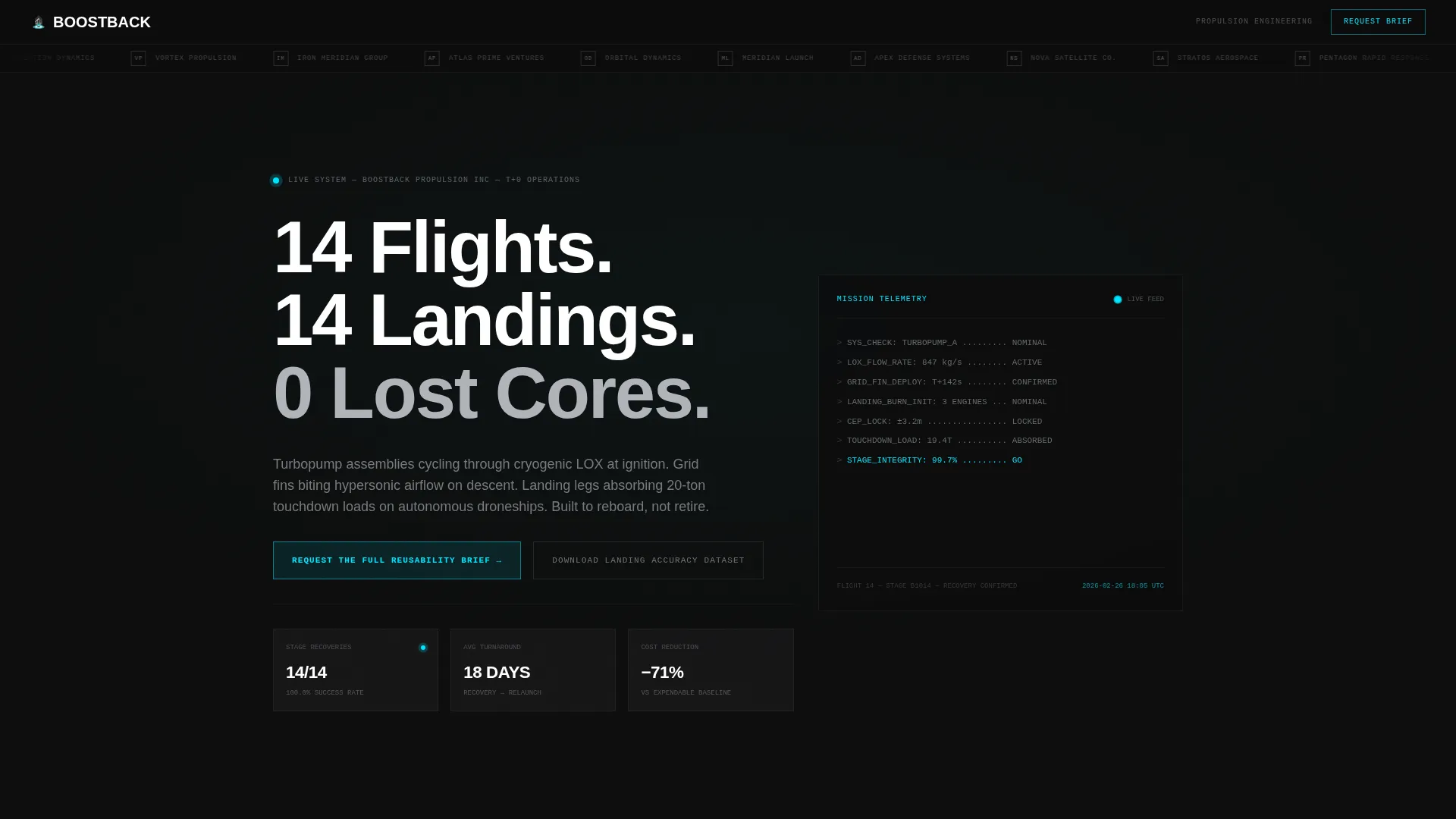 Premium Space & Advanced Aerospace Professional Website Template