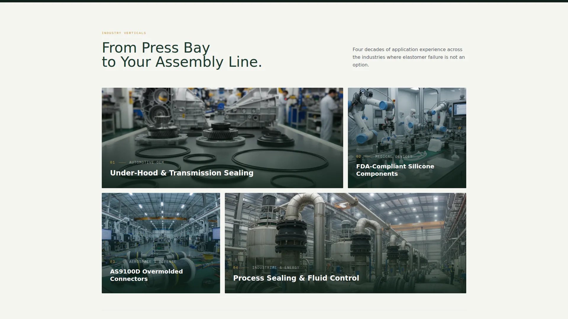 Rubber & Silicone Molding Manufacturer Landing Page