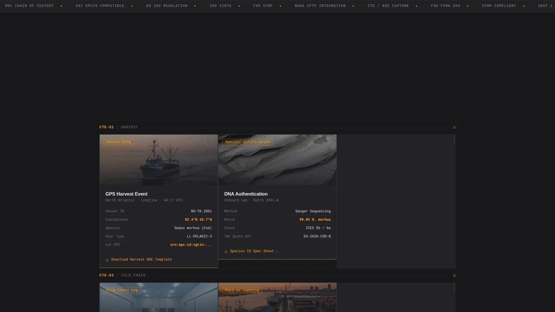 Seafood Traceability Platform Website Template