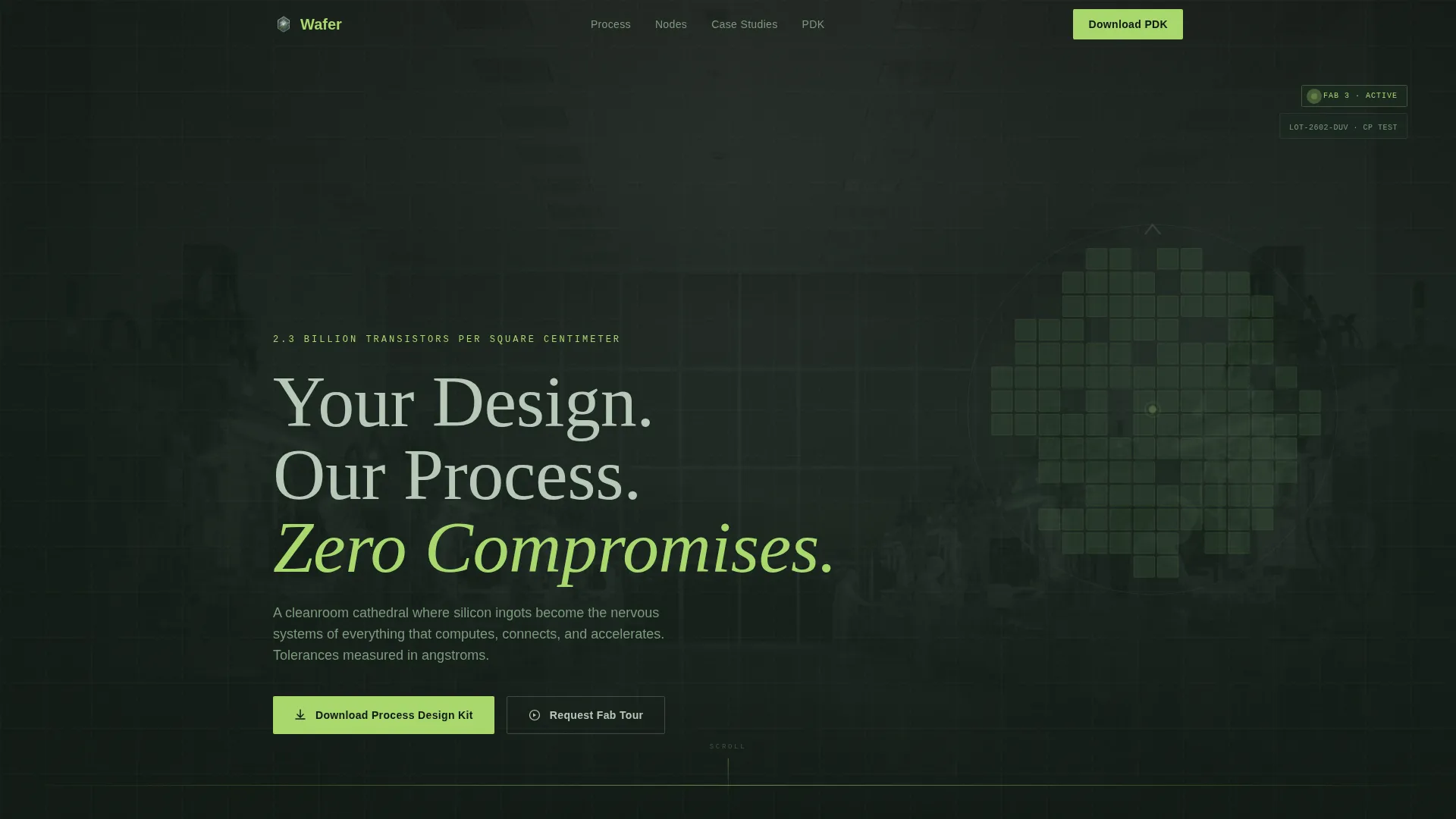 Semiconductor Fab Dashboard Landing Page Template