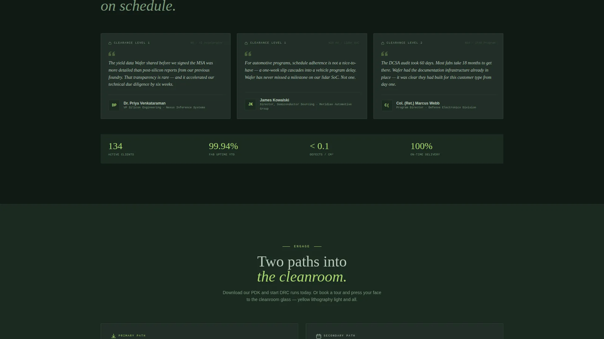 Semiconductor Fab Dashboard Landing Page Template