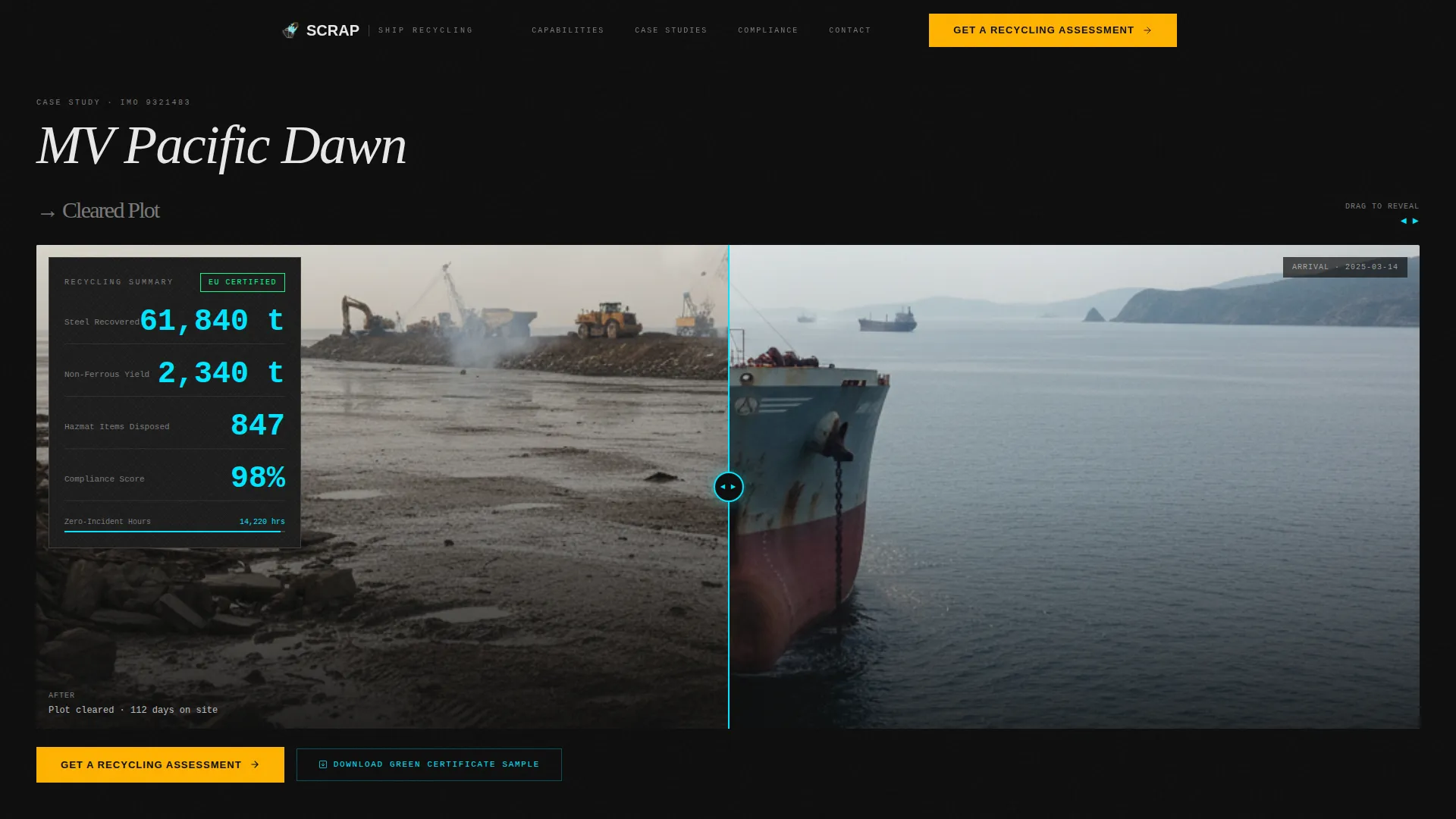 Ship Recycling & Demolition Landing Page Template