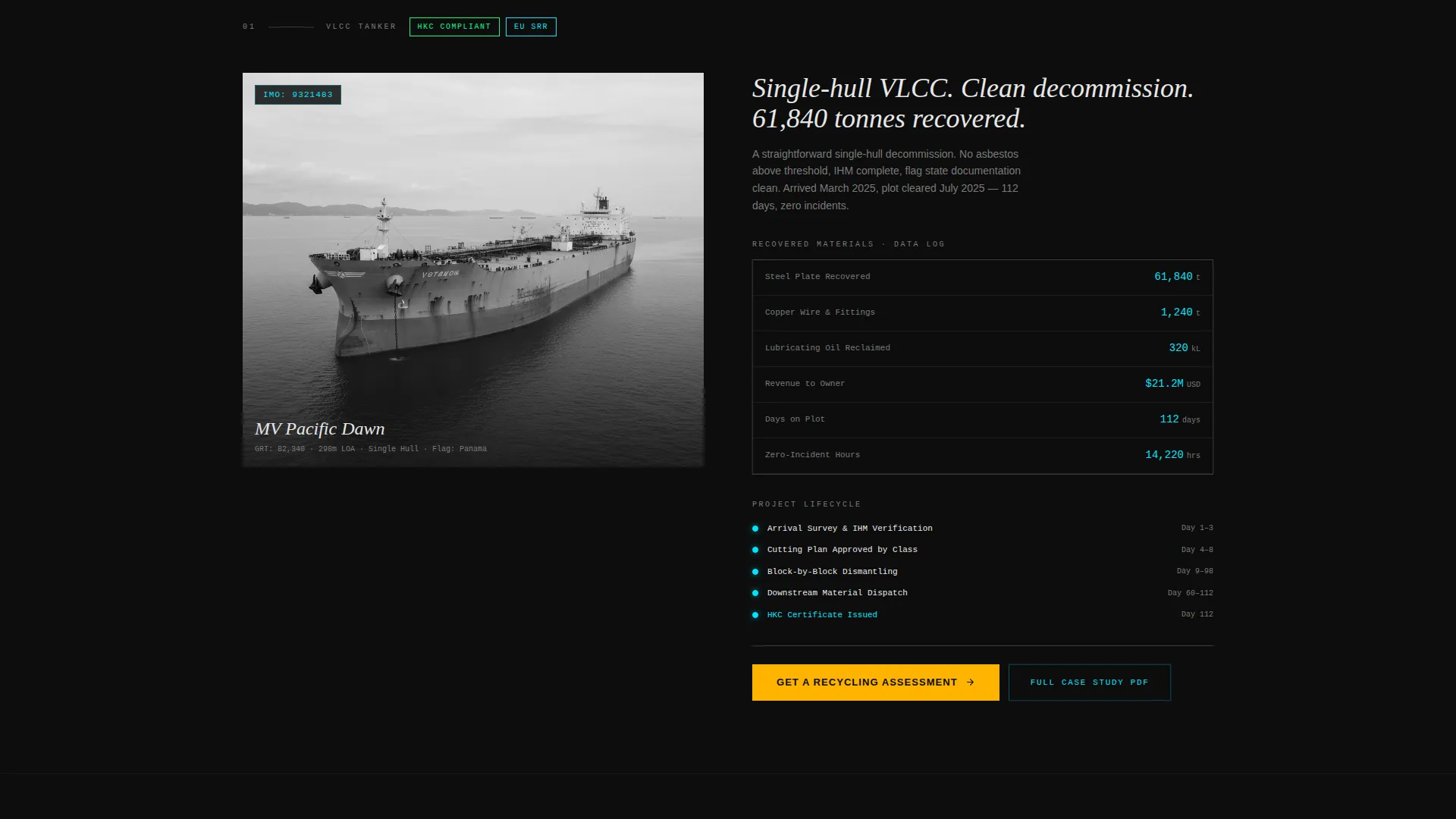 Ship Recycling & Demolition Landing Page Template