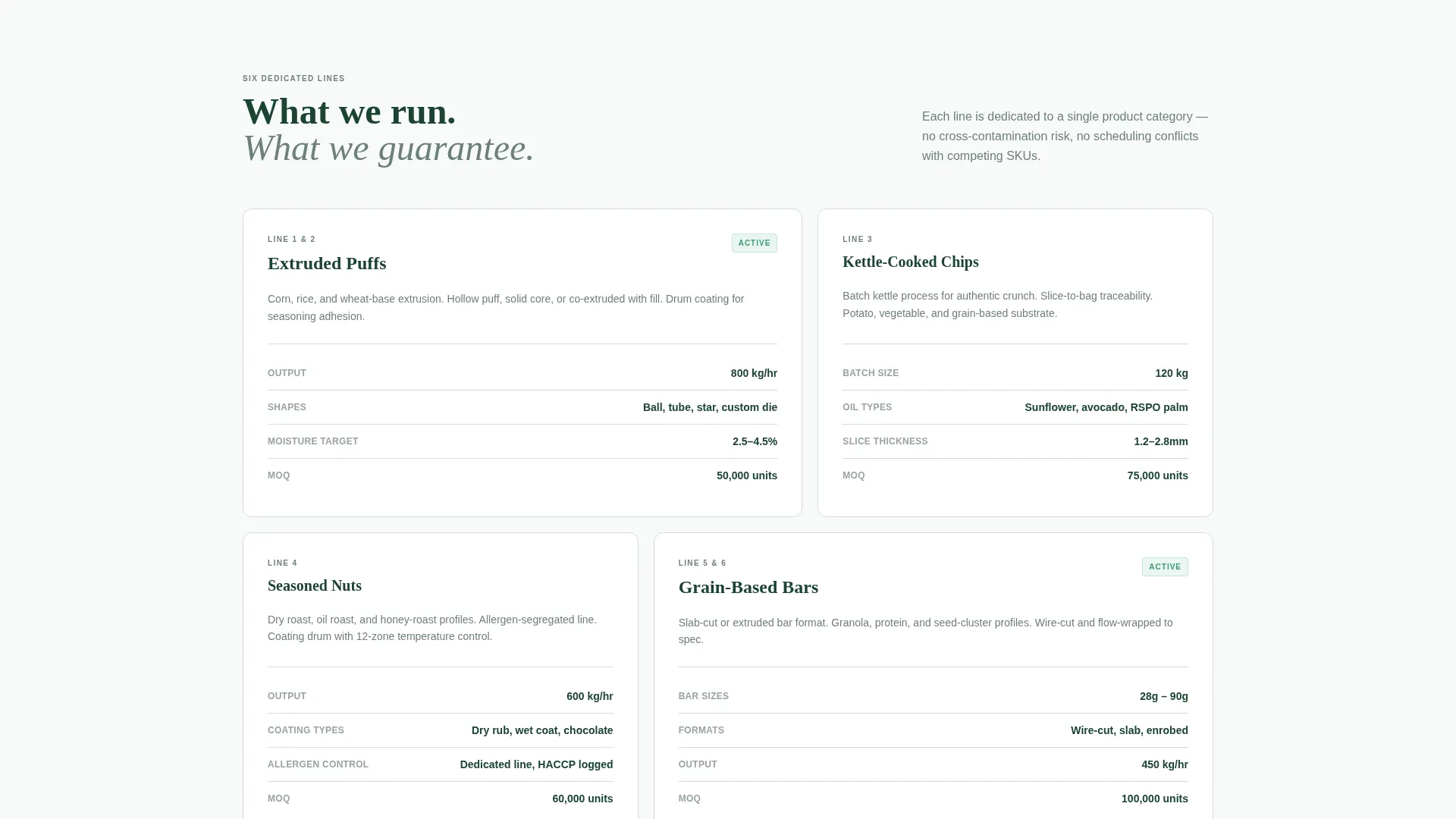 Snack Manufacturing Landing Page Template